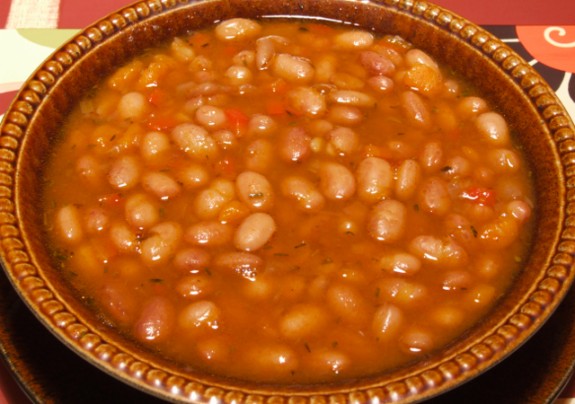 Traditional bulgarian bean broth served in restaurants