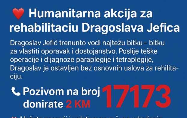Humanitarna akcija za rehabilitaciju Dragoslava Jefića oboljelog od paraplegije