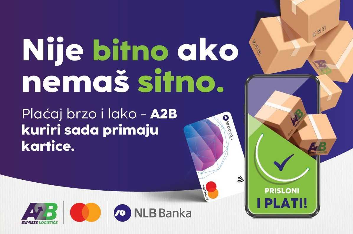 Kuriri A2B brze pošte sada prihvataju kartično plaćanje prilikom dostave pošiljaka