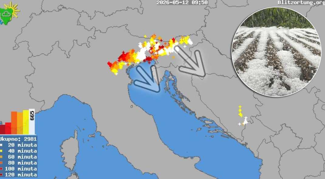 Olujno nevrijeme poharalo Sloveniju, fronta ide ka jugu (Foto/Video)